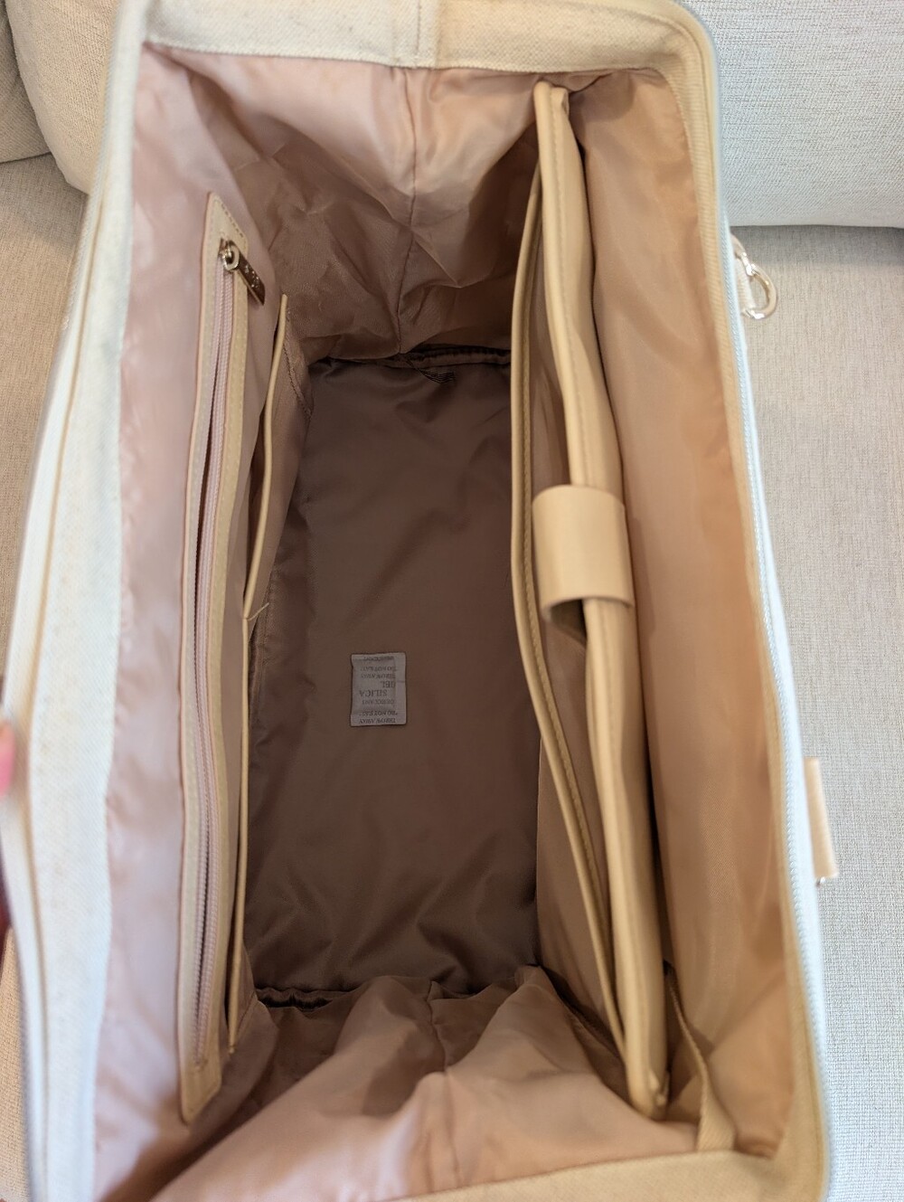 BEIS Convertible Mini Weekender Beige Bag - Picture 4 of 7